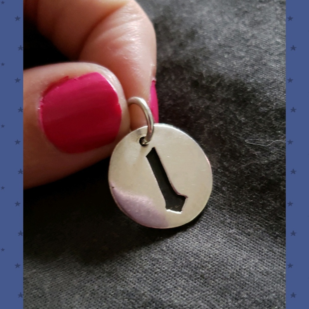 Sterling silver lowercase "L" initial pendant